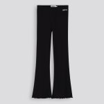 GIRLS Ribbed Flare Leggings - 10 Black
