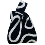 Chic Abstract Patterned Knot Tote Bag - Black & White