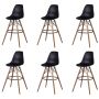 KCW-6 Pieces Of 25.5" Modern Style Eiffel Chair Counter Bar Stools Set - Black