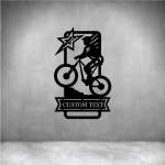 Male Mountain Biking With Custom Text - 450MM Matt Black