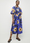 Superbalist Side Cut Out Midi Fit & Flare Dress - Blue & Orange Floral Print