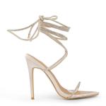 Champagne Satin Strappy Stiletto Sandal