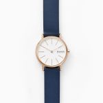 Skagen Signatur Rose Gold Round Leather Women's Watch SKW2838