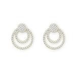 Goldair Gold Tone Earrings Encrusted With Clear Crystals