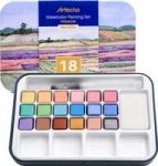 Metallic Watercolor Paint Set In Tin Case - Professional 18 Colour