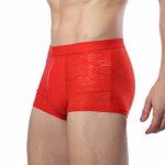 Red Breathable U Convex Mens Trunk