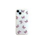 Clear - Phone Case With Pink Butterfly Print - Iphone 14 Plus