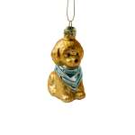 Light Gold Dog Glass Silver Glitter On Blue Dawn Scarf