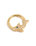 Goldair Gold Plated Surgical Steel Cubic Zirconia Shark Clicker Ring
