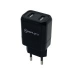 Amplify Dual USB Wall Charger With Micro USB Cable - Black