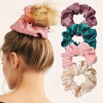 Silky Satin Scrunchies Hair Tie Simple Style Hair Tie Elastic Ponytail Holder Hair Rope Women Elegant Hair Accessories