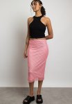 Stripe Mesh Midi Skirt - Pink