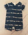 Cotton On Blue Striped Romper 3 6M