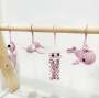 Baby Under The Sea Blue Collection - Pink Pine Wood Stand And Crochet Dangles