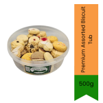 Premium Assorted Biscuit Tub 500G Assorted Tea Time Biscuits For Family Snacking & Entertaining Guests Convenient Variety Pack W