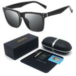 7018 Square Fashion Polarized Sunglasses For Uv Protection With Case