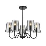 Mariana Metal And Glass Chandelier Black