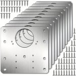 10PCS Cabinet Hinge Repair Kit With Screws: Easily Fix Kitchen Cupboard Doors With Flat Brackets & Holes