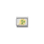Composable Classic Link Green Four-leaf Clover With Stones