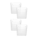 4 Piece - Stackable Transparent Storage Containers With Built-in Handles