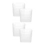 4 Piece - Stackable Transparent Storage Containers With Built-in Handles