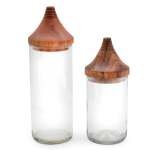 Recycled Storage Glass Jars - Clear Tall Lid Option - D