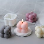 1PC Diy Handmade Art Silicone Mold Creative Plain 3D Cube Shape Design Candle Mold