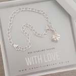 Present Box Bracelet Set 925 Sterling Silver Charm And Bracelet Adjustable Up To 19CM