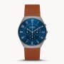 Skagen Grenen Limited Edition Titanium Chronograph Light Brown Leather Men's Watch SKW6854
