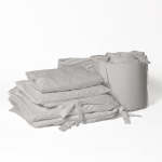 200 Thread Count 100% Cotton 7 Piece Cot Bedding Bundle Light Grey