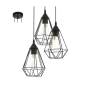 Tarbes P691 Pendant 3 Lights Black 310MM X 264MM