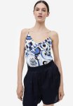 Satin Cami Top - Blue Patterned