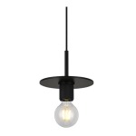 Disc Metal Pendant Light Black Gold Chrome - Satin Silver