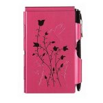Flip Notes Metal Case With Notepad & Pen - Raspberry Hummingbird