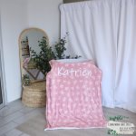 Fleece Blanket Pink Leaf