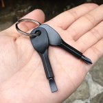 1PC Screwdriver Pocket Repair Tool Multi MINI Gadget Camp Portable Keyring Hike Outdoor Slotted Screwdriver Key Ring Durable And