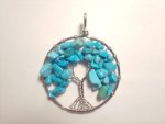 Howlite Dark Blue Large Gemtree Pendant