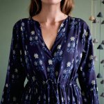 Saffron Dress - Navy Ikat - 36