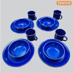 Tentco 12 Piece Enamel Set For