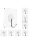 Self Adhesive Heavy Duty Universal Wall Hooks 8 Pack
