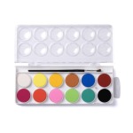 Bright Watercolour Cake Paint Set 12 Colours With Brush