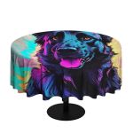 Neon Splash By Nathan Pieterse Round Tablecloth