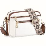 Chic Vegan Faux Leather Crossbody Bag For Women - Elegant Solid Color With Adjustable Strap Lightweight & Versatile With Zip Clo
