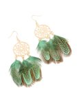 Goldair Gold Dream Catcher Feather Drop Earrings