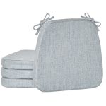 Nobildonna Dining Chair Cushions Set Of 4-2" Thick High-density Foam Chair Pads With Ties And Non-slip Bottom Removable Washable
