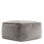 Jane Velvet Square Pouffe Ottoman - Grey