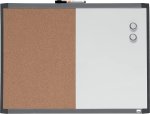 Nobo Small Magnetic Whiteboard & Cork Notice Board Combo Assorted Two Tone Trim Dry Wipe Wall Mountable Integrated Pen Clip Home