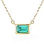 Trendy Square Emerald Cut Green Pendant Necklace For Women