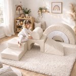 Elite Rainbow Pvc Soft Play Set Beige And White