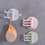 Plastic Wall Hooks 3-ARM Swivel Design Adhesive No-drill Mount Multi-purpose Towel Hanger For Bathroom Kitchen And Home Use No Electricity Needed